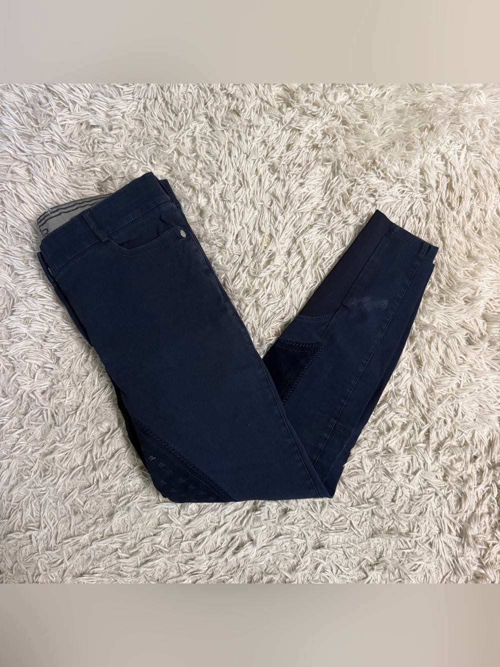 Women’s Size 30L Navy Gersemi Full Seat Horseback Riding Breeches. Good Cond.